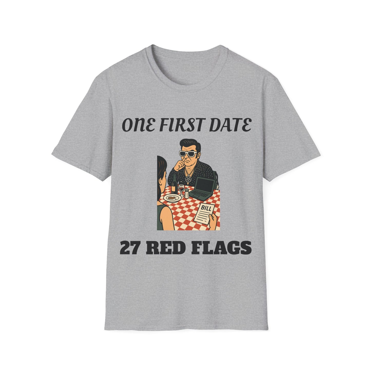 One first date, 27 red flags. Dry dating humor.