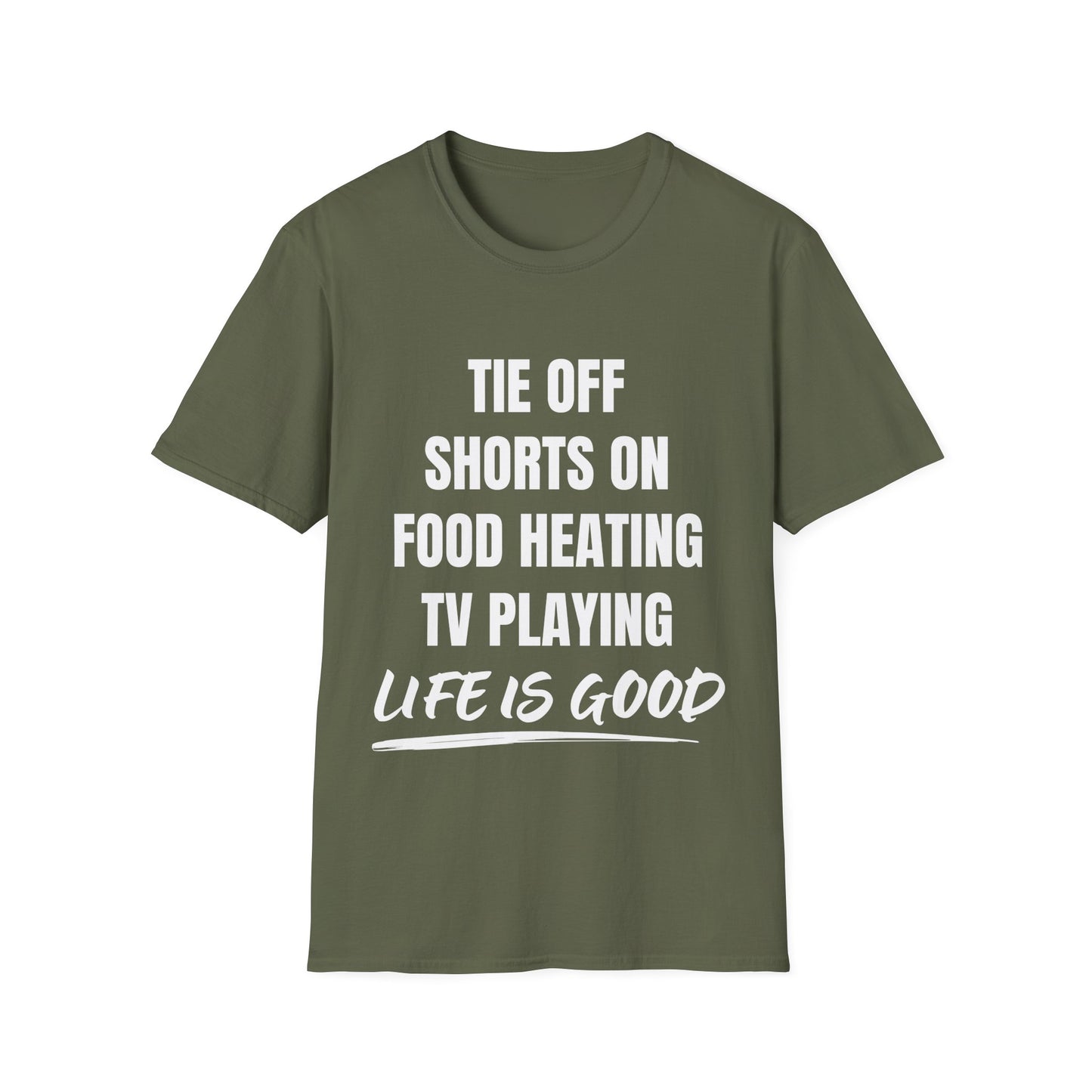 Fine, thanks.   Life is good: TV playing, food heating, shorts off