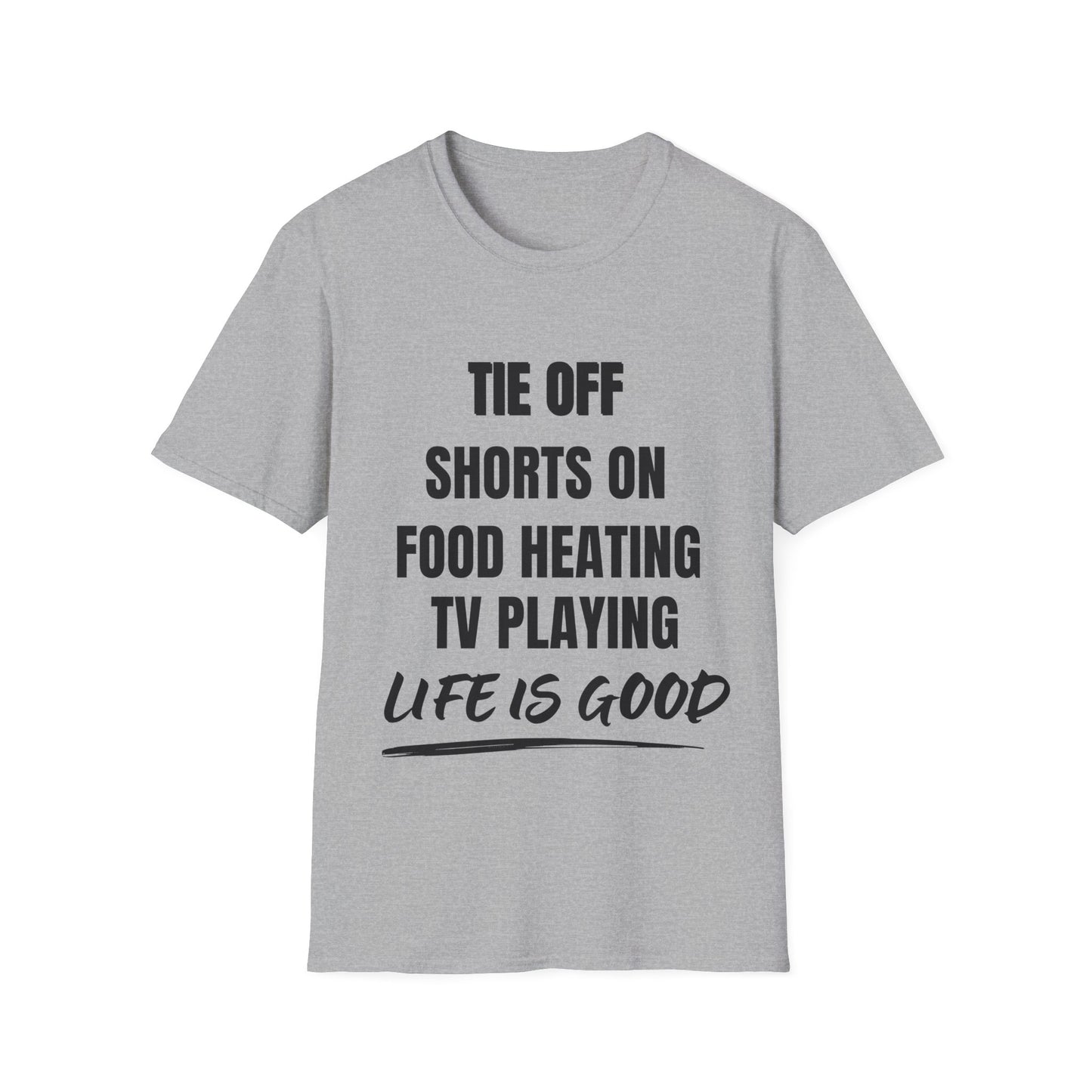 Fine, thanks.   Life is good: TV playing, food heating, shorts off