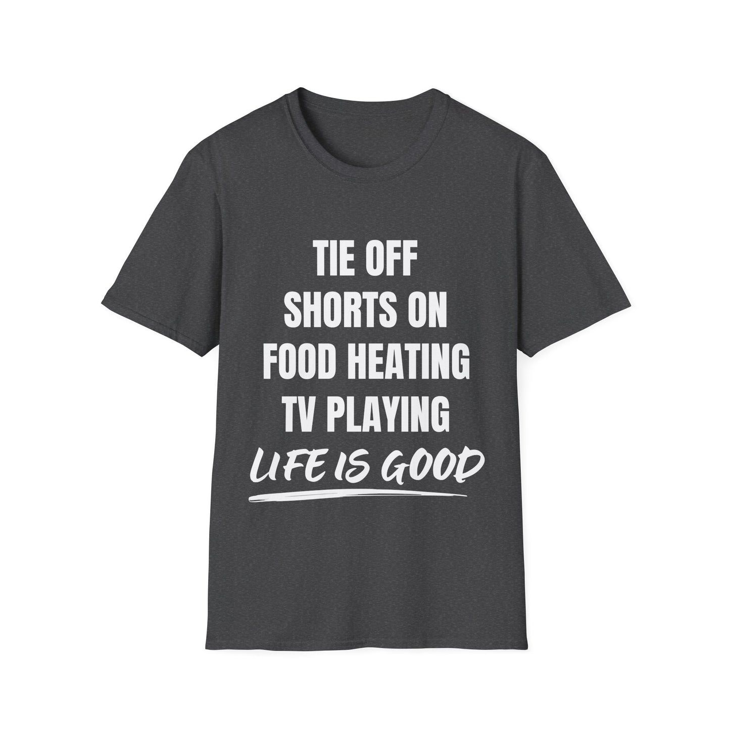 Fine, thanks.   Life is good: TV playing, food heating, shorts off