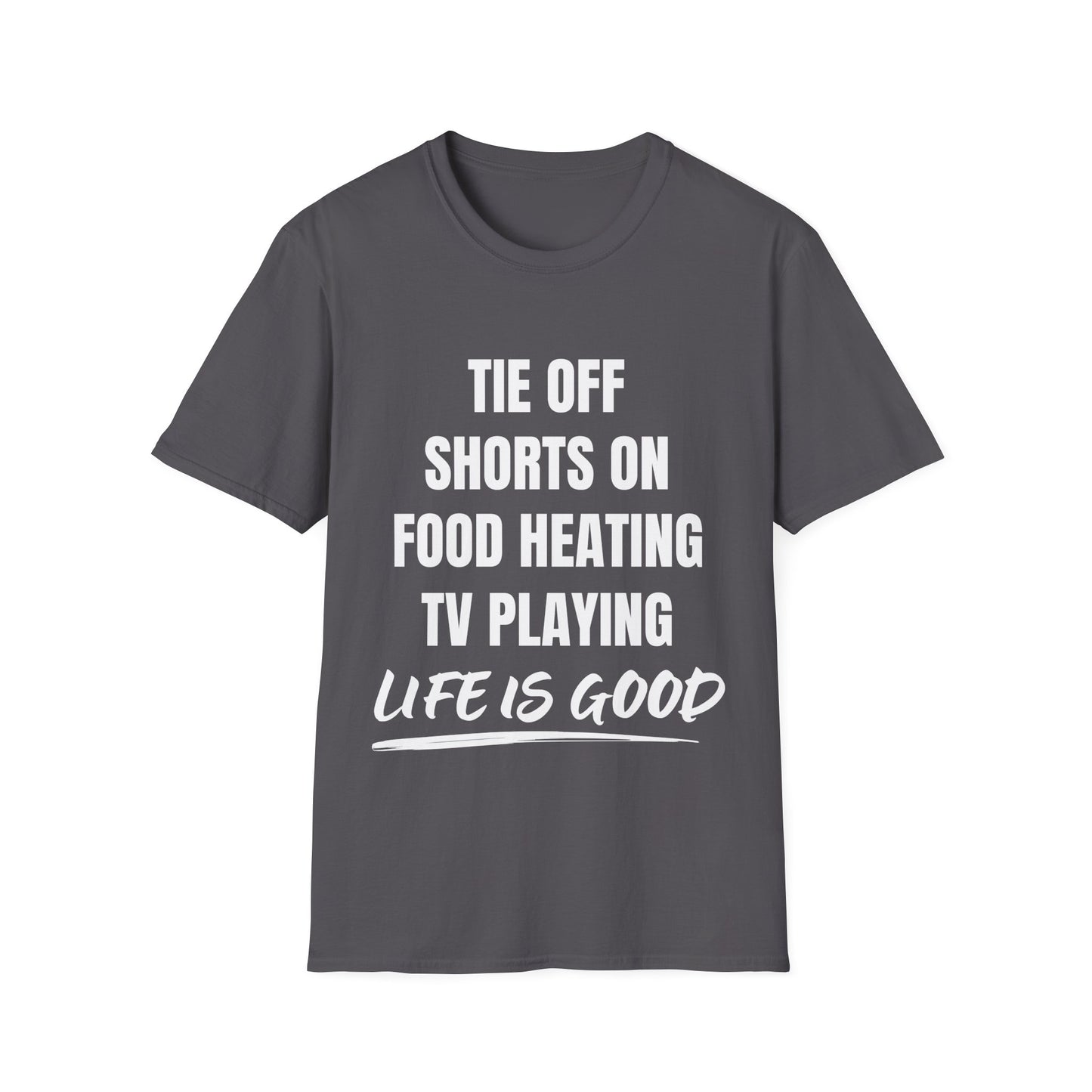 Fine, thanks.   Life is good: TV playing, food heating, shorts off