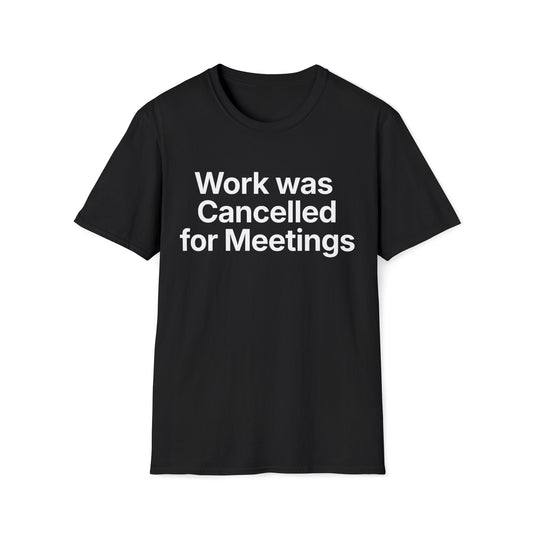 Work cancelled for meetings.  Dry office humor